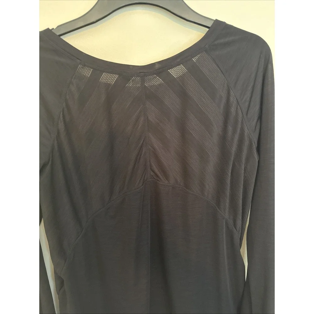 Athleta Kettle Bella‎ L/S Stretch Athletic Top Shirt Black 591388 Women's Medium